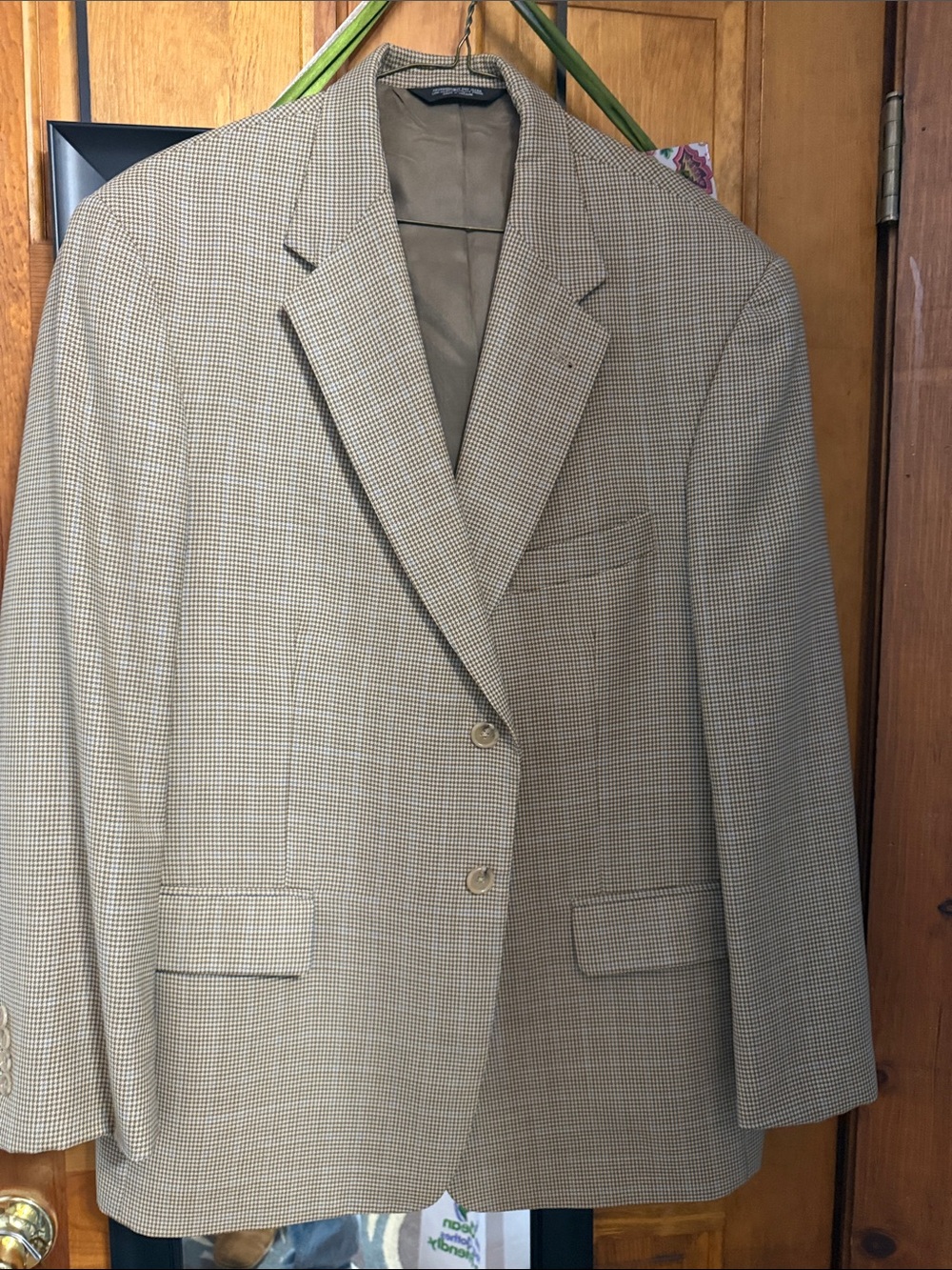 Evan Picone Tan Glen Plaid Sport Coat